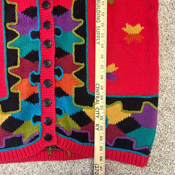 Vintage Debra Lubell 1992 Button Front Cardigan Sweater Women Size Medium - Picture 3 of 7